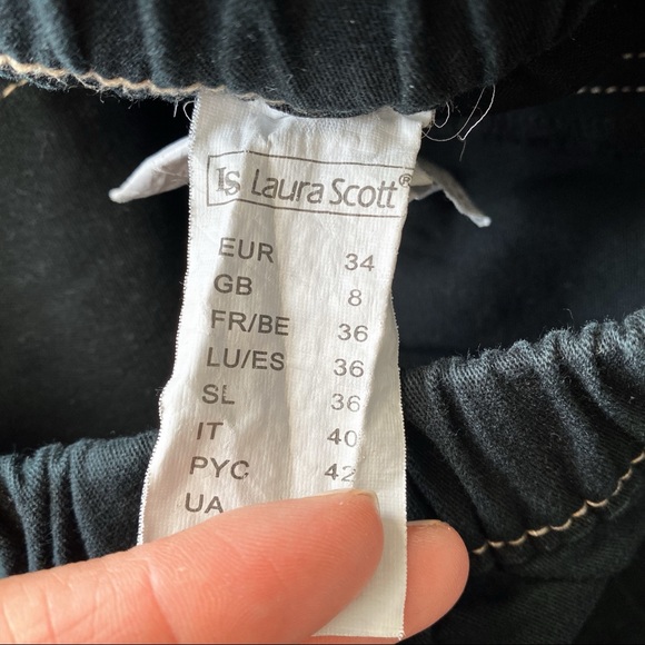 π€ LAURA SCOTT CASUAL BLACK STITCHED SKINNY PANTS! - Picture 8 of 10